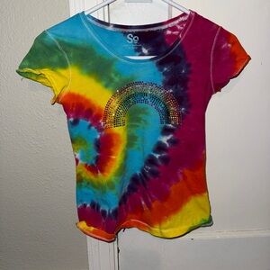 SO Tie-Dye Custom Rainbow Short Sleeve Tee